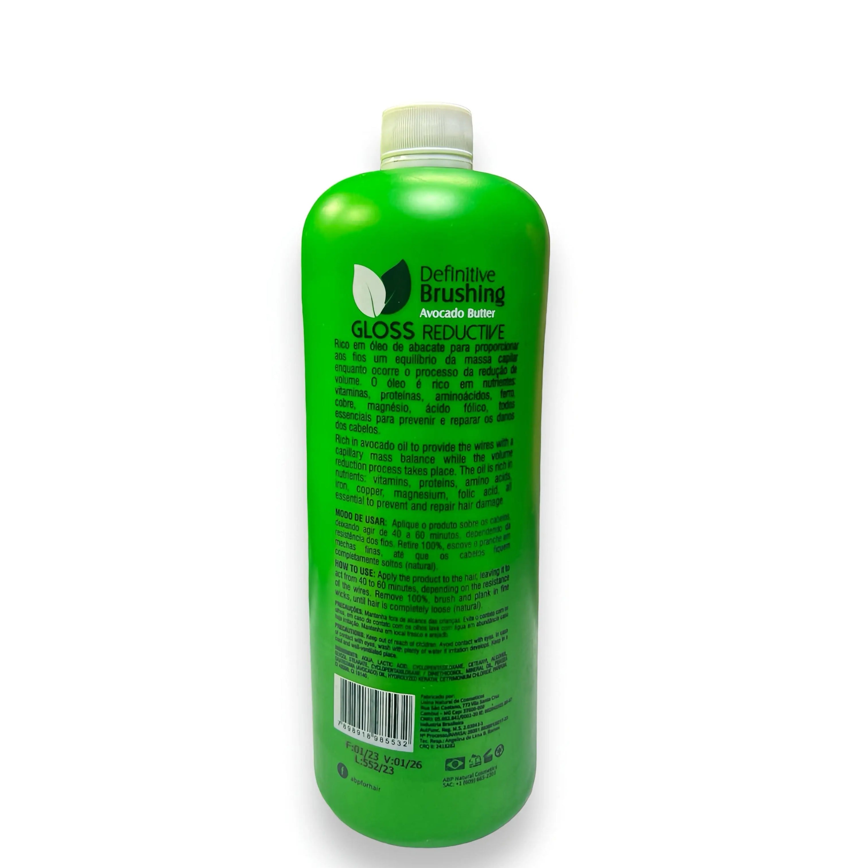 Abpnatural Cosmetics Power Brushing Avocado Butter Gloss Reductive Brazilian Protein 1000 ML - JOLIE'S