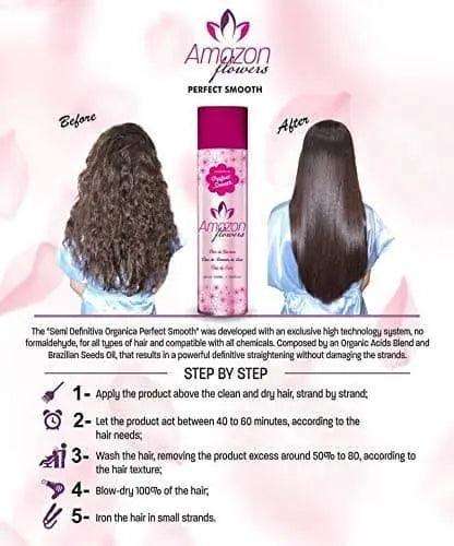 Amazon Flowers Perfect Smooth Brazilian Organic Hair Protein Straightener 1000 ML - JOLIE'S UAE