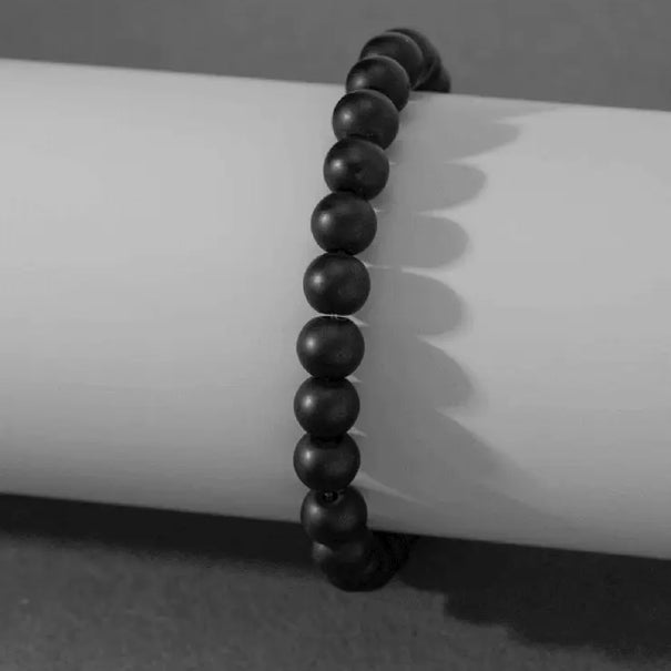 Black Onyx Matt Natural Stone Handmade Bracelet - JOLIE'S UAE