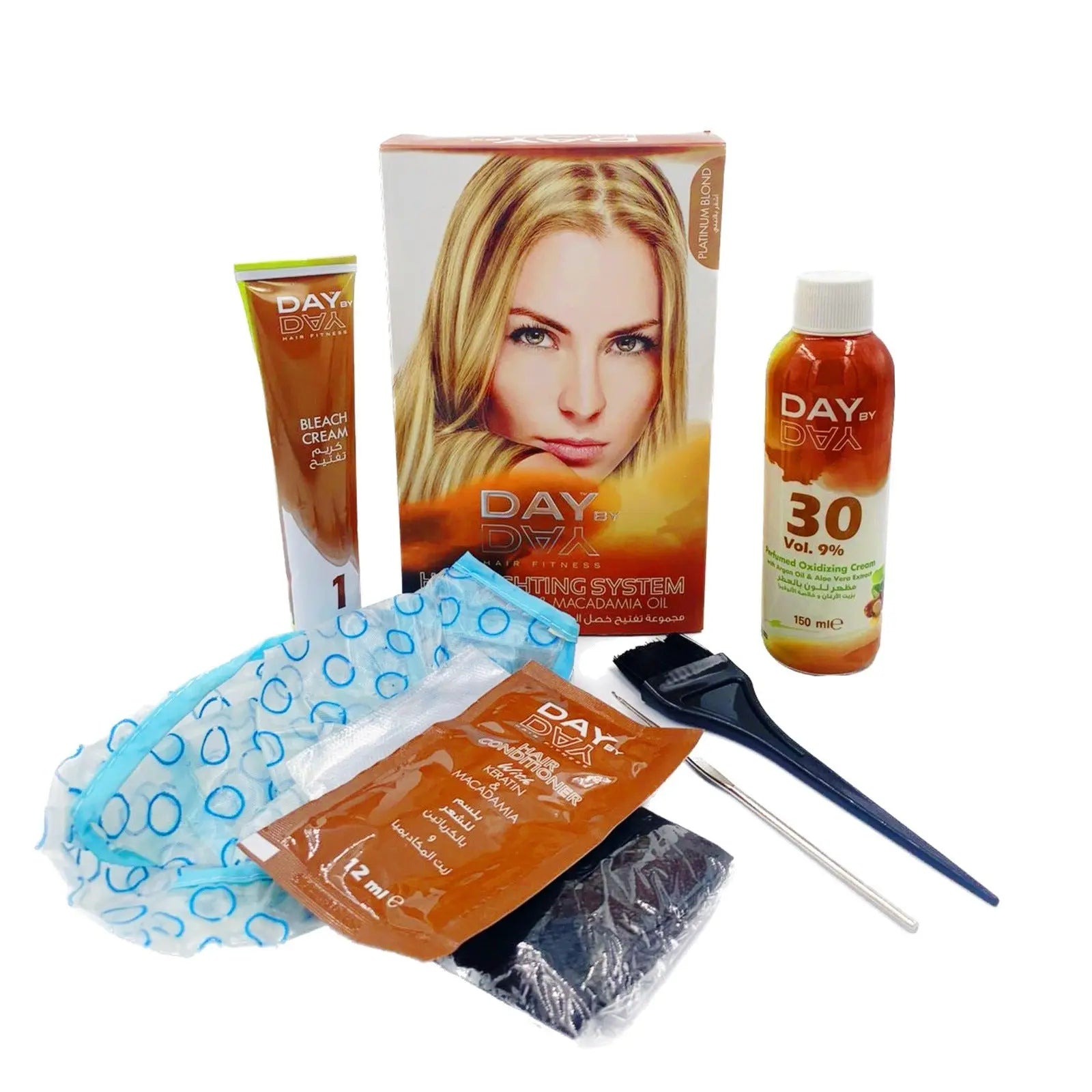 DAY BY DAY Hair Fitness Highlighting System With Keratin & Macadamia Oil Platinum Blond - JOLIE'S UAE