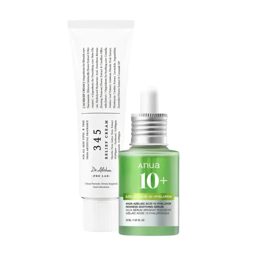 DOKAN DR ALTHEA 345 Relief Cream & ANUA Azelaic Acid 10+ Hyaluron Serum Set Anua + Dr Althea