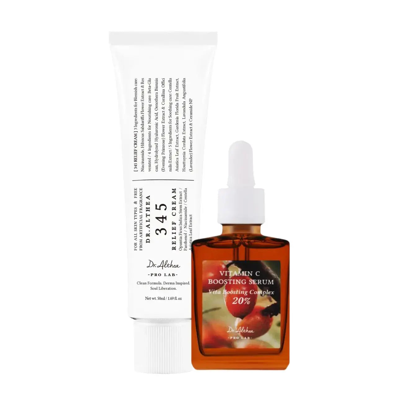 DOKAN DR ALTHEA 345 Relief Cream &  Vitamin C Boosting Serum SET DR ALTHEA
