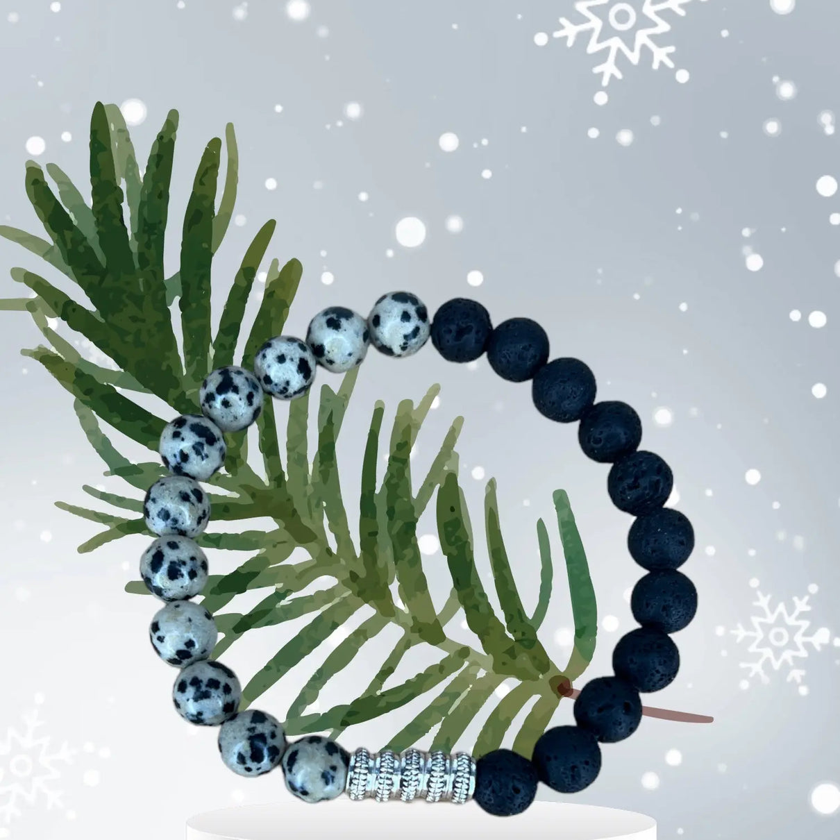 Dalmatia Jasper with lava stone bracelet JOLIE'S JOLIE'S