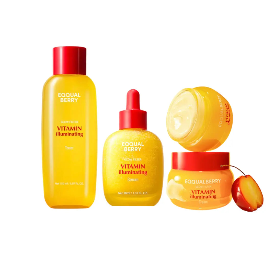 EQQUALBERRY Glow Filter Vitamin Illuminating 3-Step Skincare Set - JOLIE'S
