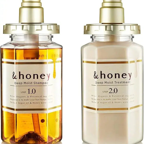 DOKAN & Honey Deep Moist Shampoo, Conditioner & Hair Oil Set & Honey