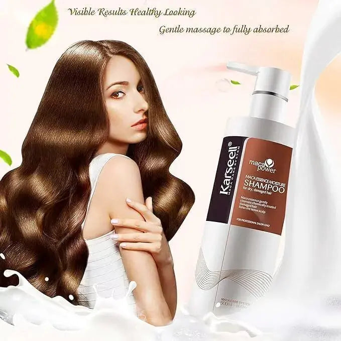 Karseell Maca Power Argan Oil Shampoo Herbal Extract Deep Moisturizing Gentle Shampoo for Dry and Damaged Hair 500 ml - JOLIE'S