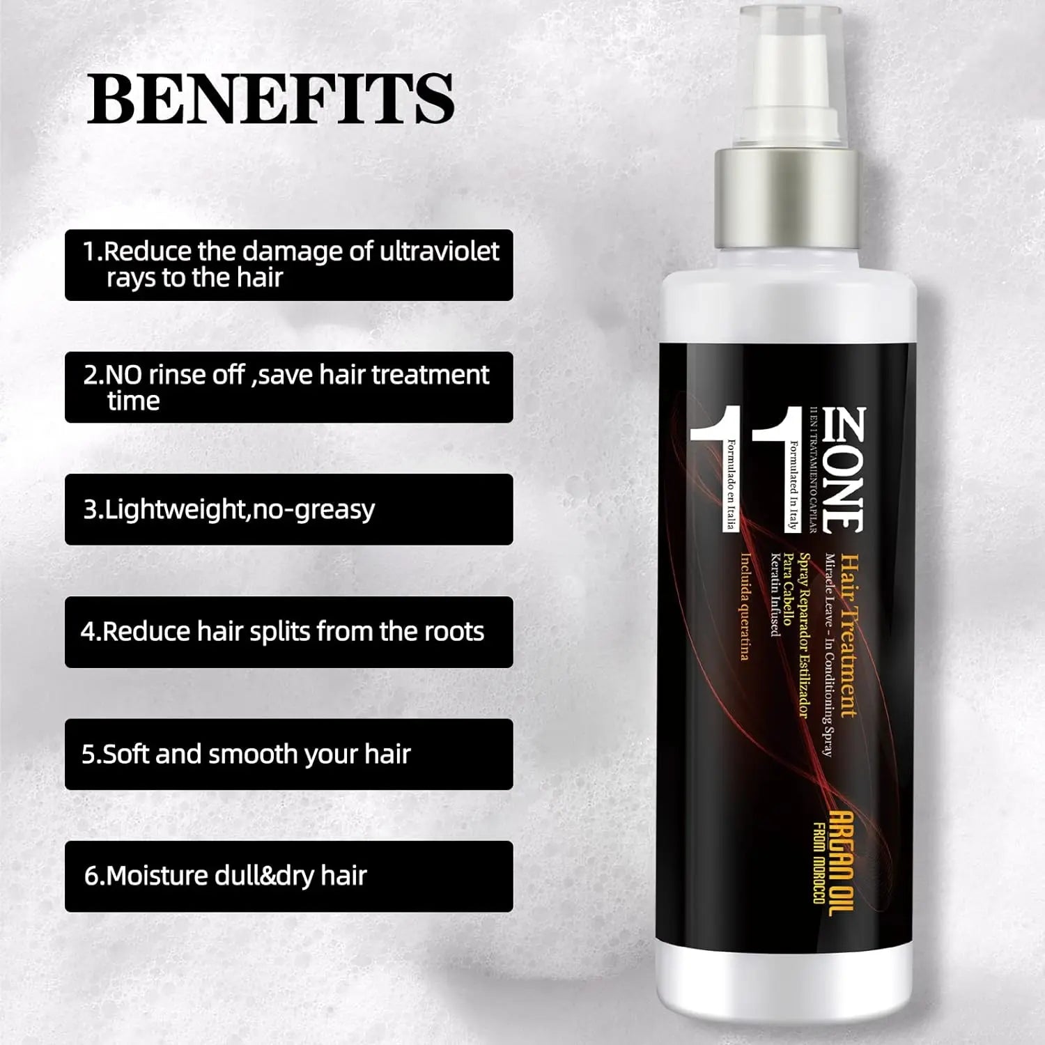 NUSPA 11 in 1 Moroccan Argan oil Moisture Leave In Conditioner Spray 250 ML NUSPA JOLIE'S