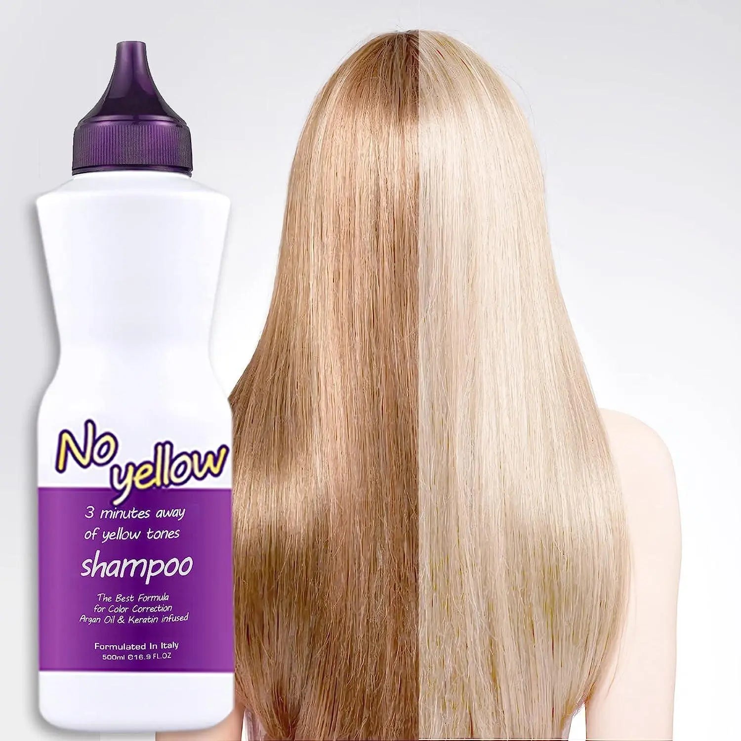 NUSPA 3 Minutes Purple No Yellow Shampoo Moisturizing Shimmer Correction Sulfate Free Argan Oil Keratin Protein Infused for Color Correction 500 ML - JOLIE'S UAE