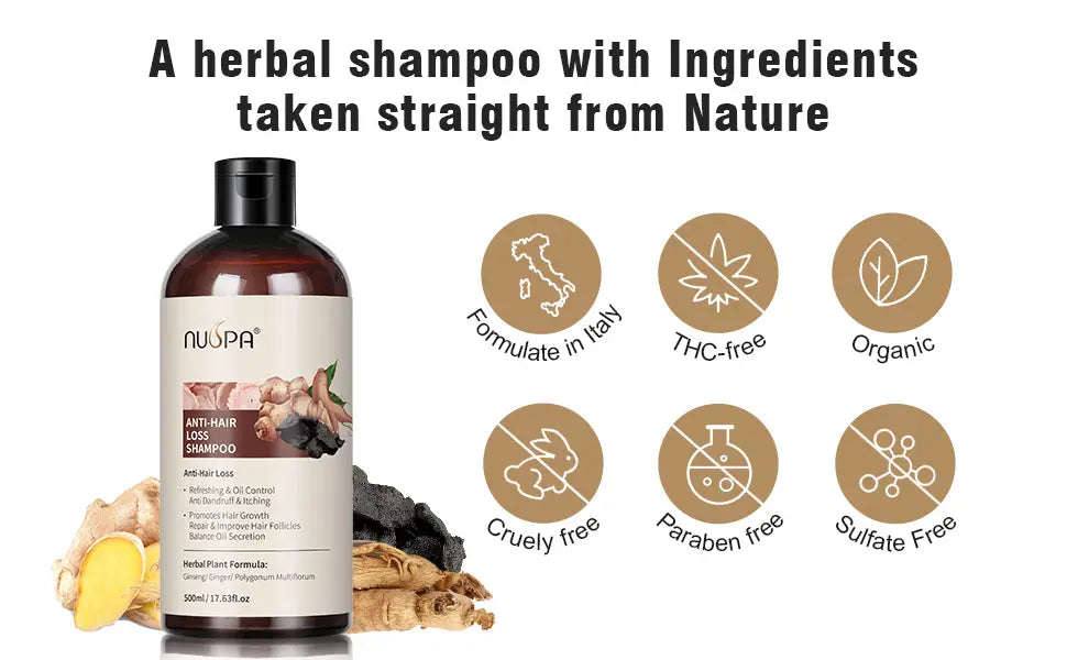 NUSPA Anti Hair Loss Hair Care Set with Herbal Shampoo, Serum & Massage Comb NUSPA JOLIE'S