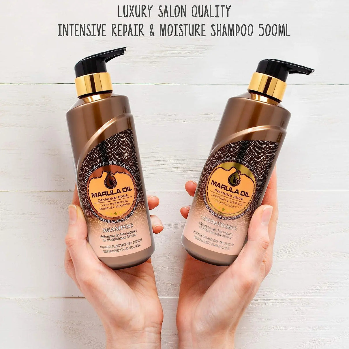 Nuspa Marula Professional Natural Oil Deep Hydrating Shampoo and Conditioner Set Sulfate Paraben Free 500 ML - JOLIE'S UAE