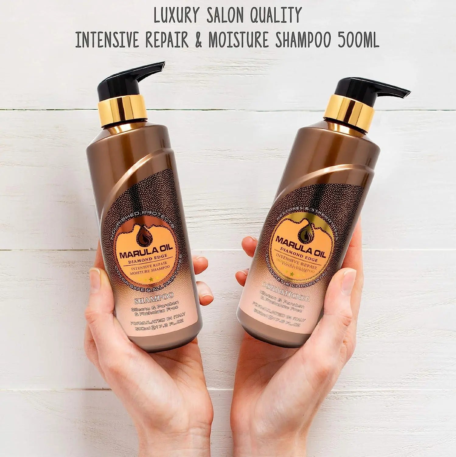 Nuspa Marula Professional Natural Oil Deep Hydrating Shampoo and Conditioner Set Sulfate Paraben Free 500 ML - JOLIE'S UAE