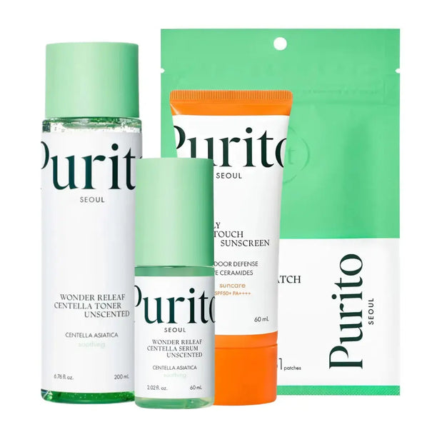 DOKAN PURITO Wonder Releaf Centella Unscented Skincare Set Purito