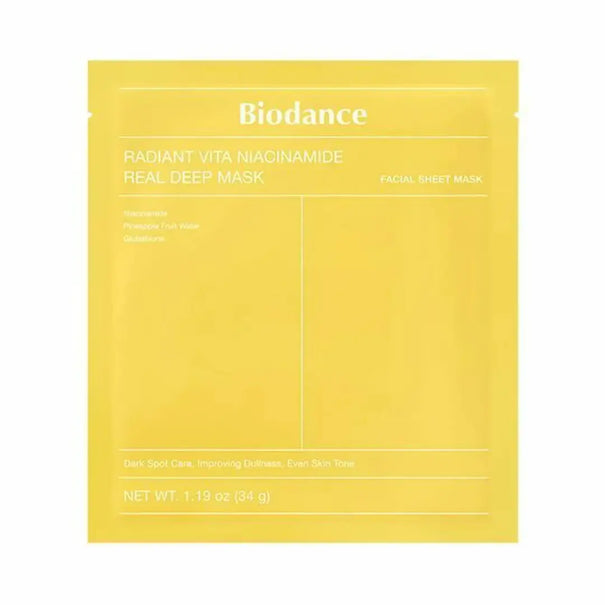 Radiant Vita Niacinamide Real Deep Mask - 4 Sheet Masks Biodance JOLIE'S