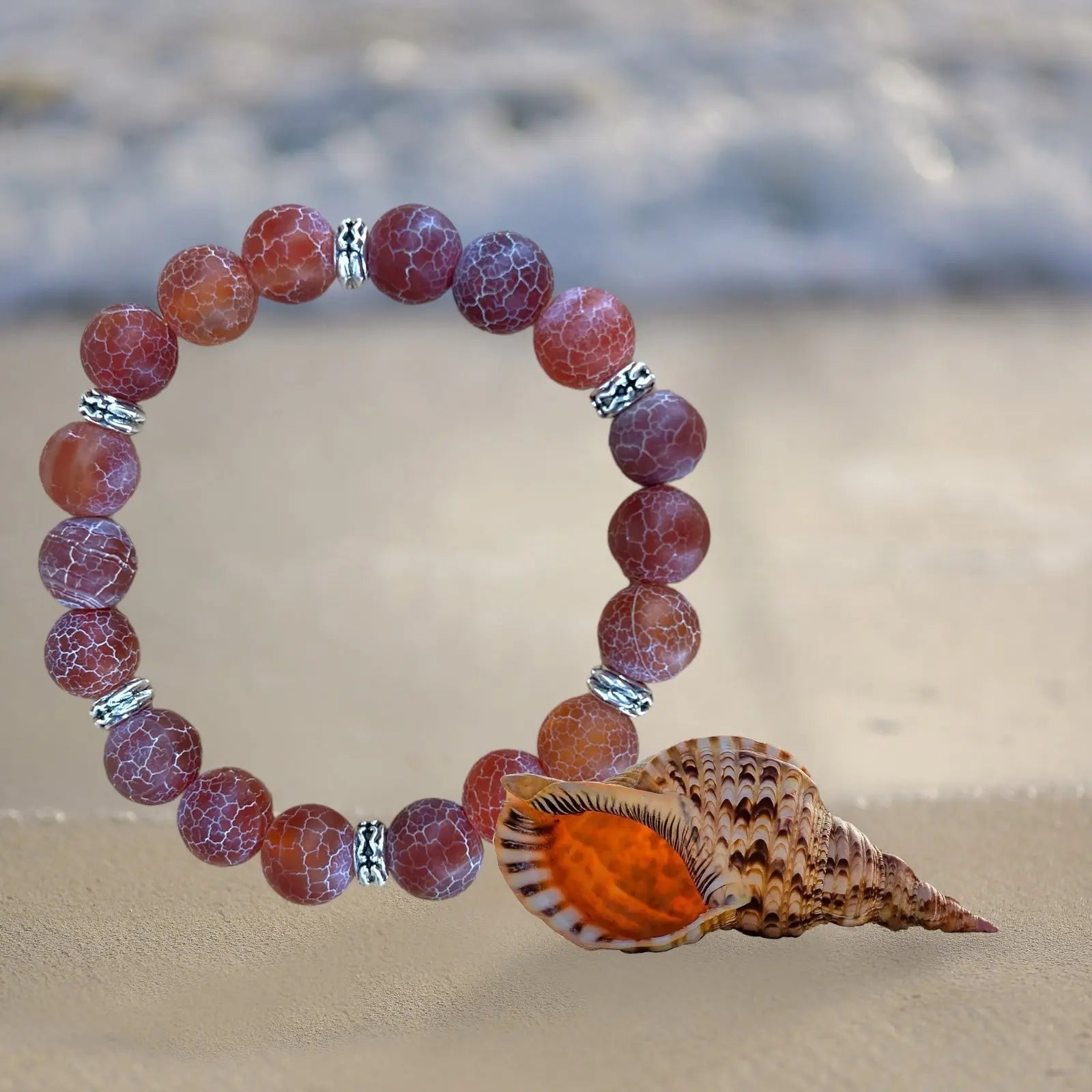 Round Matte multicolor Frost Agates Natural JOLIE'S JOLIE'S